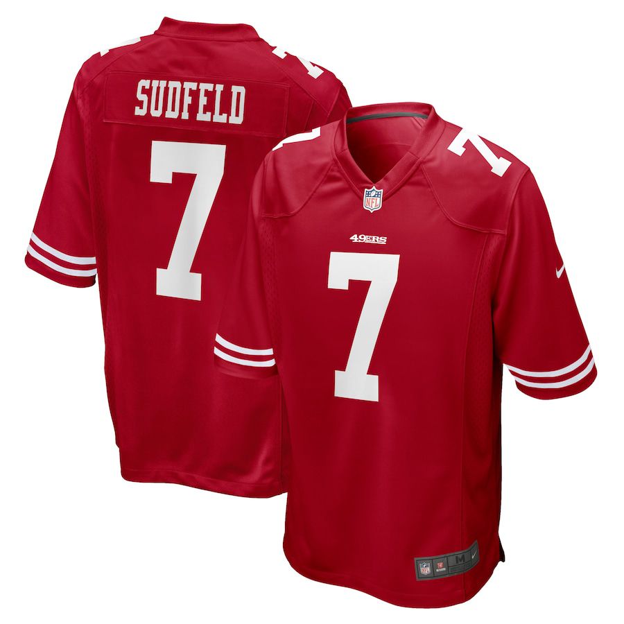 Men San Francisco 49ers #7 Nate Sudfeld Nike Scarlet Game NFL Jersey